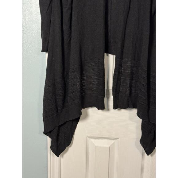Worthington Black Long Sleeve Lightweight Knit Cardigan, Open, XL - Picture 2 of 5